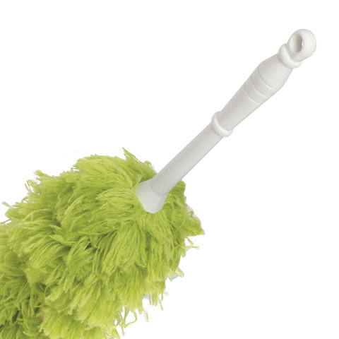 Щетка-метелка ручная для смахивания пыли Лайма, ручка пластик, 58см, зеленая (603618), 72шт.