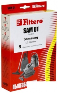 Пылесборники Filtero SAM 01 Standard, двухслойные, 5шт., для пылесосов разных фирм (SAM 01 Standard)