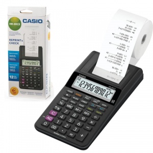 Калькулятор с печатающим устройством Casio HR-8RCE-BK-W-EC (12 разряд.) черный (HR-8RCE-BK-W-EC)