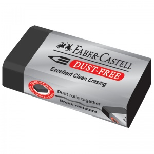 Ластик Faber-Castell Dust Free (прямоугольный, 45x22x13мм, картонный держатель) черный, 1шт. (187171)