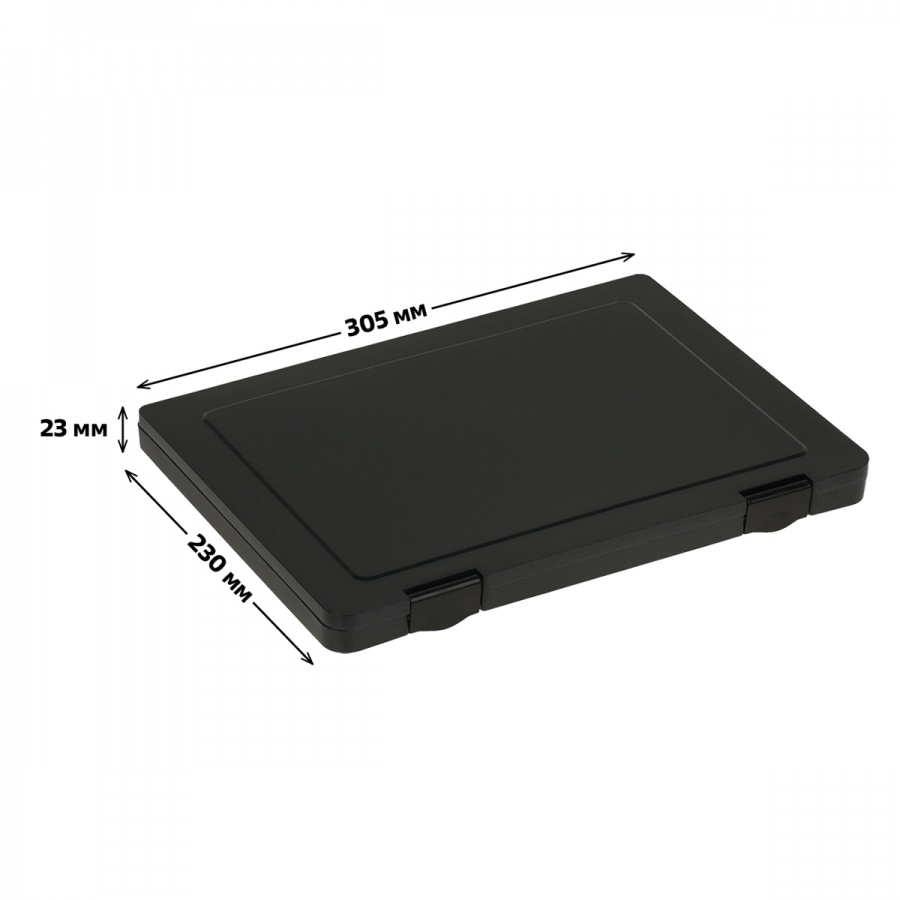 Папка для документов Стамм (А4, пластик, 230x305x23мм) черный металлик (ПД-30879)