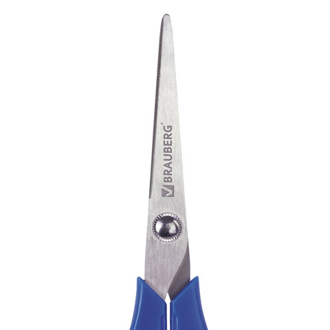 Ножницы для левшей Brauberg 170мм, симметричные ручки, 2-х сторонняя заточка (236785), 12шт.