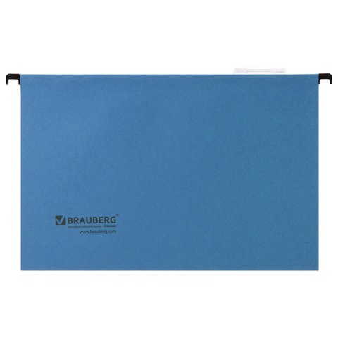 Подвесная папка Foolscap Brauberg (370x245мм, до 80л., картон) синяя, 10шт. (231793)
