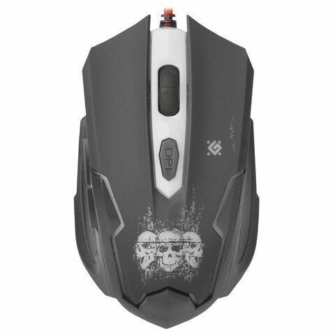 Мышь оптическая проводная игровая Defender Skull GM-180L, USB, 5 кнопок + 1 колесо-кнопка, черная, 2шт. (52180)