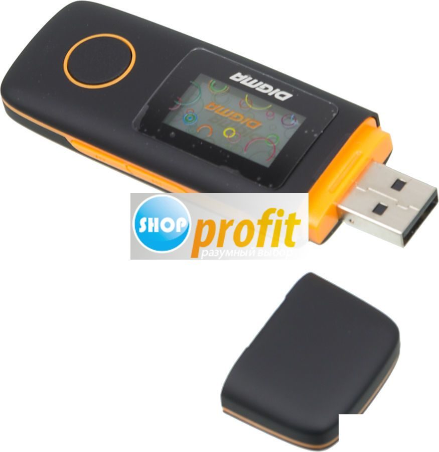 Портативный плеер Digma U3 flash, 4Гб, черный/оранжевый (U3 flash)