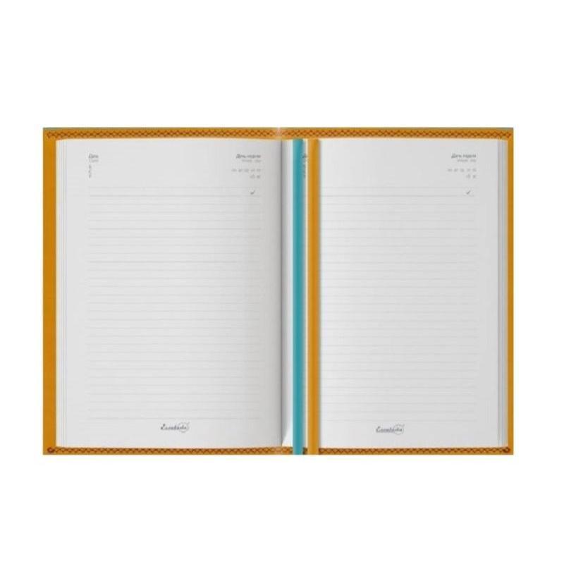Ежедневник недатированный Феникс+ Баффало, А5, 160 листов, желтый (250x165мм) + обложка на паспорт