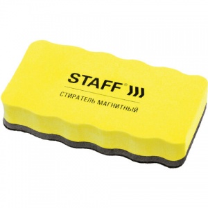 Губка-стиратель для маркерных досок Staff Basic (57х107мм) желтая, 5шт., 3 уп. (237511)