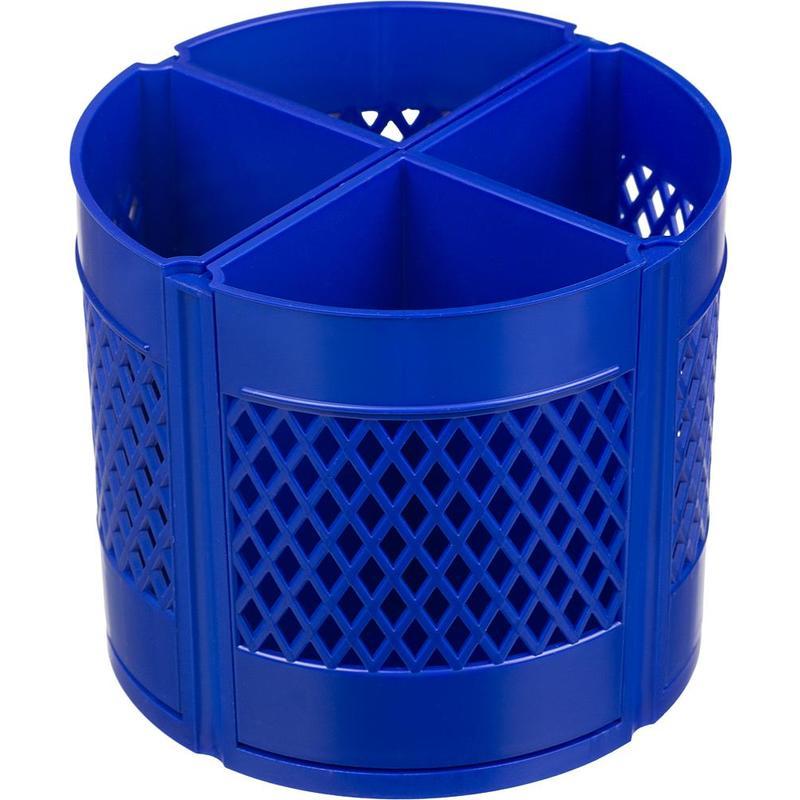 Настольный набор пластиковый вращающийся Attache Квартет (15 предметов) синий, 8 отделений