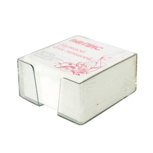 Диспенсер настольный для бумажного блока Рантис, 90x90x45мм, дымчатый + белый блок (РПБ02)