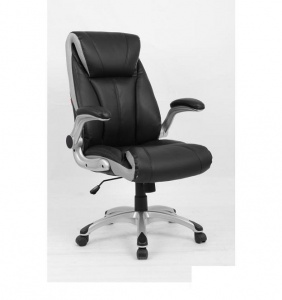 Кресло руководителя Easy Chair 652 TPU, кожзам черный, пластик серебристый