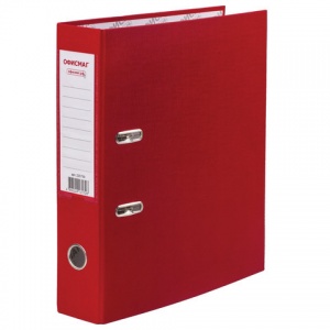 Папка с арочным механизмом Офисмаг (75мм, А4, картон/пвх) красная (225750)