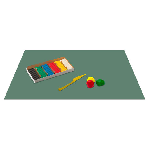 Набор для уроков труда Юнландия, клеенка ПВХ 40x69см, фартук-накидка с рукавами, красный (228356)