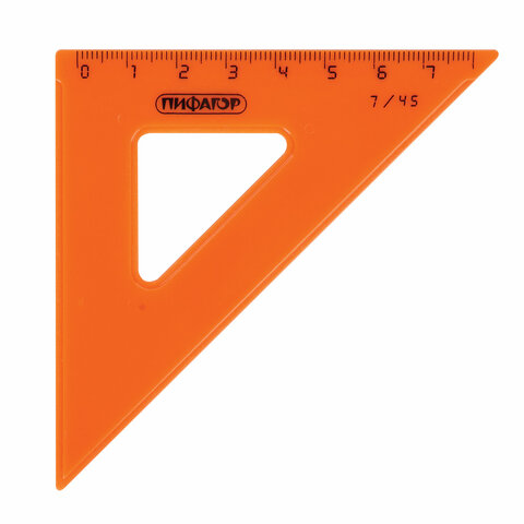 Набор чертежный малый Пифагор (линейка 16см, 2 треугольника, транспортир) неоновый, 90 уп. (210625)