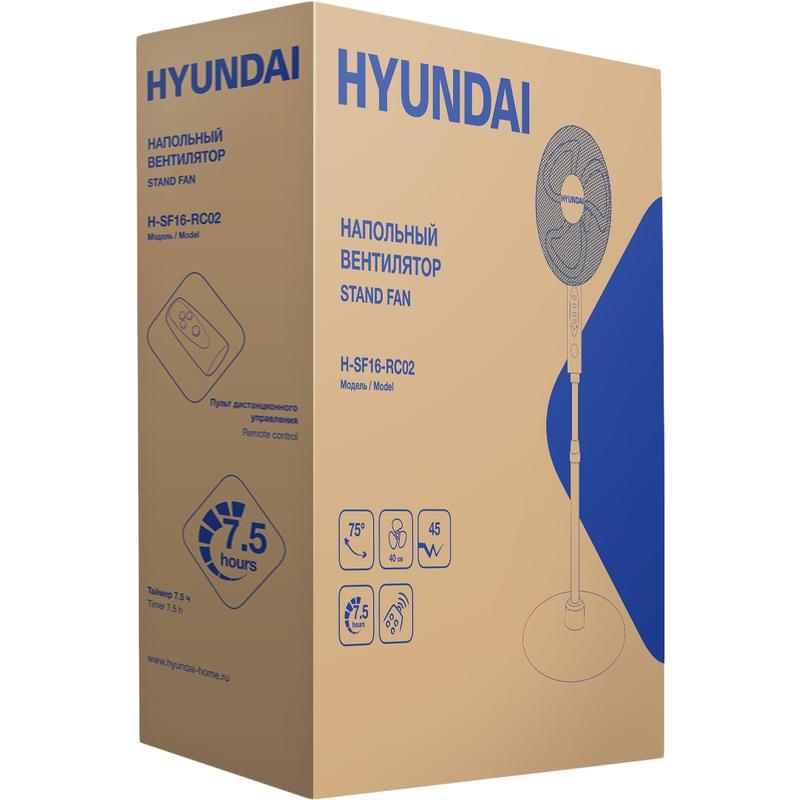 Вентилятор напольный Hyundai H-SF16-RC02, белый