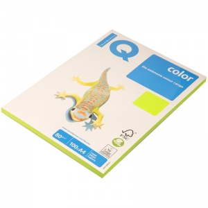 Бумага цветная А4 IQ Color неон зеленая, 80 г/кв.м, 100 листов (NEOGN)