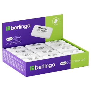 Ластик Berlingo Eraze 760, прямоугольный, термопластичная резина, 44x25x9мм, 36шт. (BLc_00760)