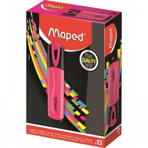 Маркер-текстовыделитель Maped FluoPeps Classic (1-5мм, розовый) (742536), 12шт.