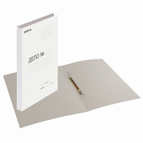 Папка-скоросшиватель Staff (А4, до 200л., 310 г/м2, картон немелованный) белая (121119), 200шт.