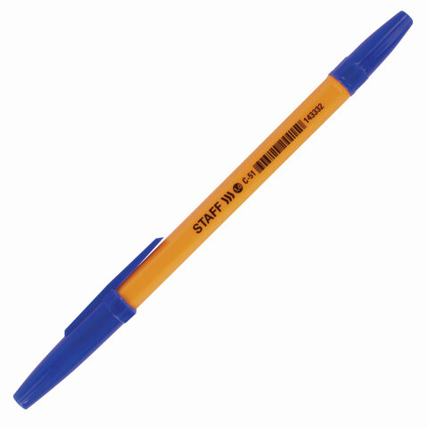 Ручка шариковая Staff Orange C-51 (0.5мм, синий цвет чернил) 100шт. (143332)