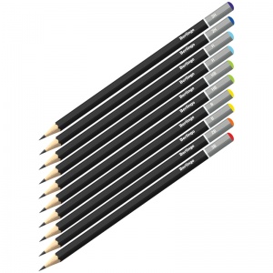 Набор чернографитных (простых) карандашей Berlingo (3H-3В, без ластика, заточенные) 10шт., 12 уп. (BS01210)
