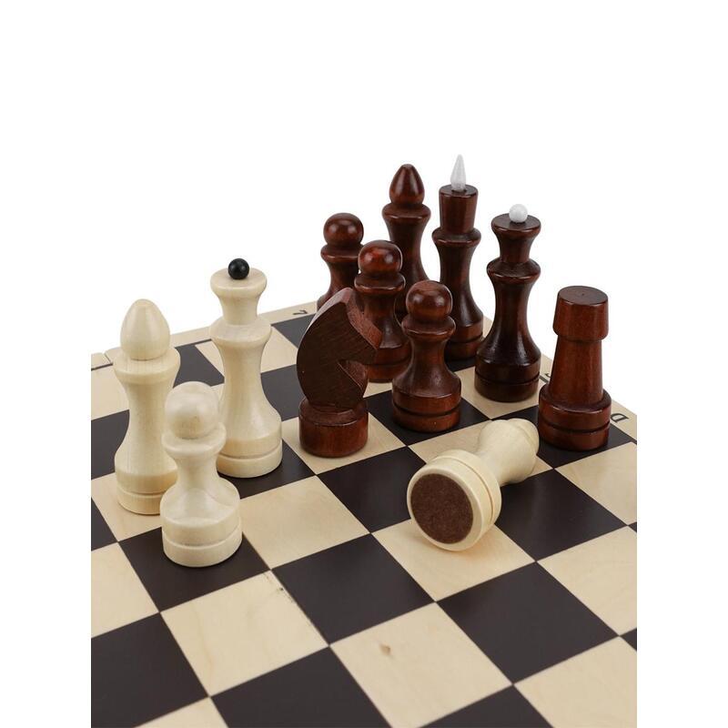 Игра настольная Шахматы Рыжий кот обиходные деревянные (29x14.5x4см)