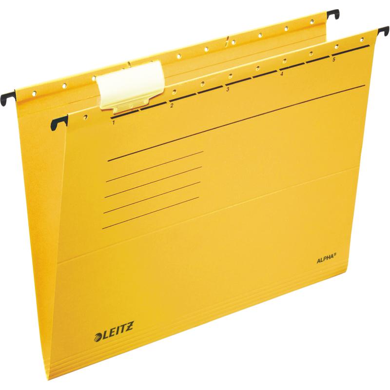 Подвесная папка Leitz Alpha Стандарт (348х260мм, до 320л., картон) желтая