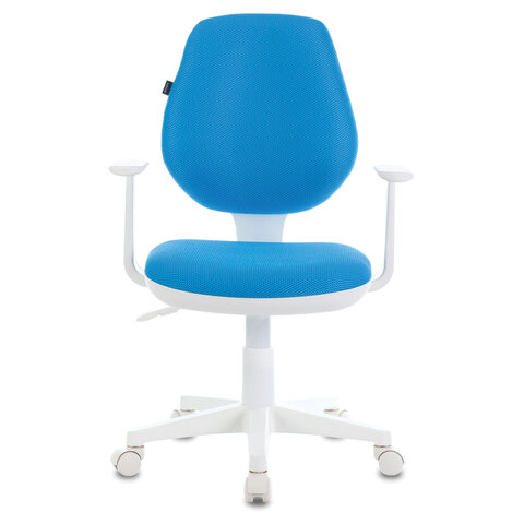 Кресло детское Brabix &quot;Fancy MG-201W, ткань голубая, пластик белый (MG-201W_532411)