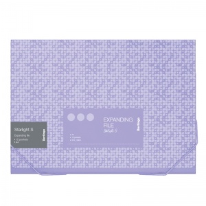 Папка на резинках пластиковая Berlingo Starlight S (A4, 230x335x35мм, 700мкм, 12 отделений) фиолетовая, c рисунком (XF4_12904), 12шт.