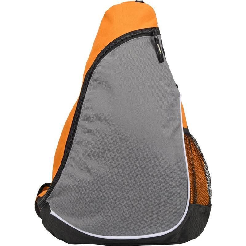 Рюкзак спортивный с одним плечевым ремнем, 280x100x430мм, оранжевый/серый