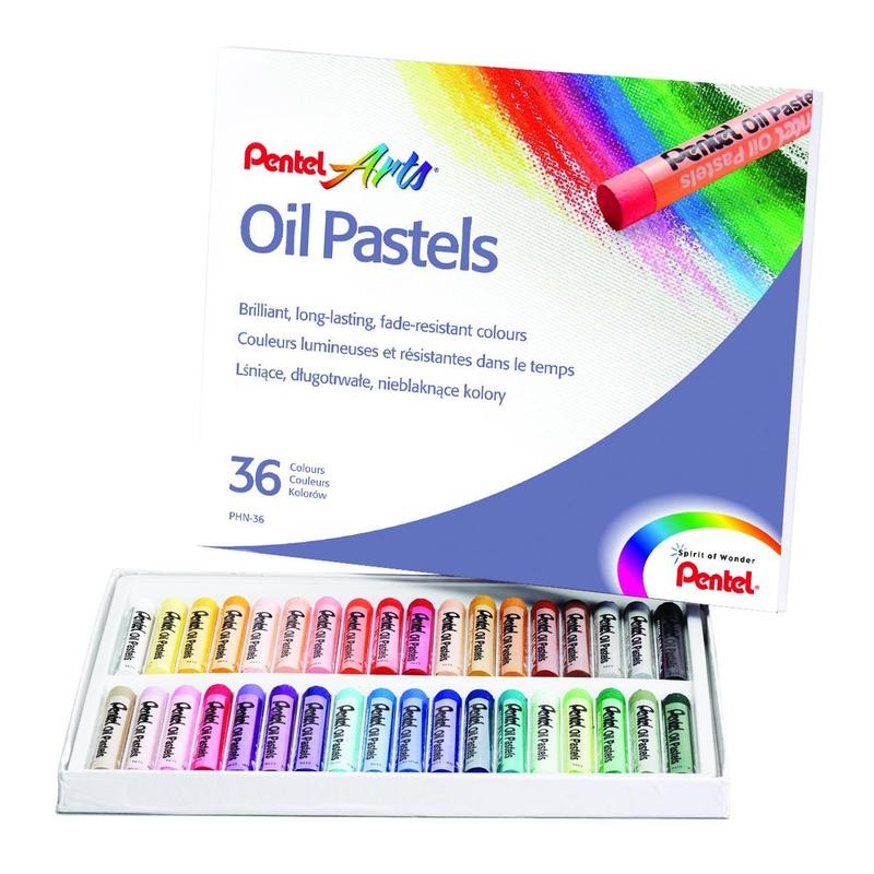 Пастель масляная 36 цветов Pentel "Oil Pastels", круглая, картонная упаковка (PHN4-36)