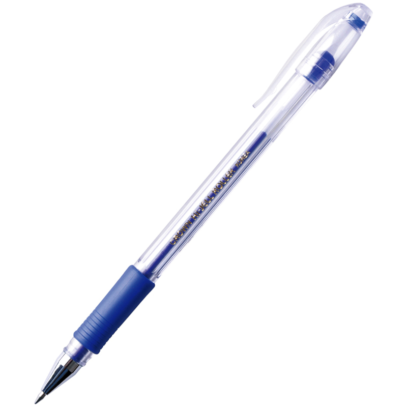 Ручка гелевая Crown Hi-Jell Grip (0.35мм, синий, резиновая манжетка) 1шт. (HJR-500R)