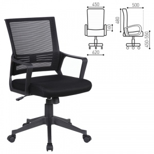Кресло офисное Brabix "Balance MG-320", ткань/сетка черная