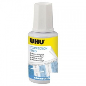 Корректирующая жидкость UHU, 20мл, с кисточкой, быстросохнущая, 10шт. (50450)