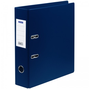 Папка с арочным механизмом OfficeSpace (А4, 70мм, картон/пвх) с карманом на корешке, синяя (340065)