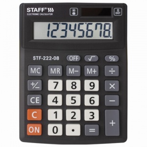 Калькулятор настольный Staff Plus STF-222 (8-разрядный) черный (250418)