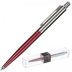 Ручка шариковая автоматическая Attache Selection Original (0.5мм, синий цвет чернил, корпус бордовый/серебристый)