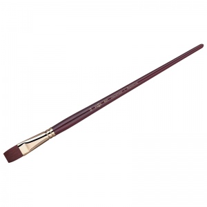 Кисть художественная Гамма "Вернисаж", синтетика бордовая, плоскоовальная, длинная ручка, №22 (401022), 6шт.