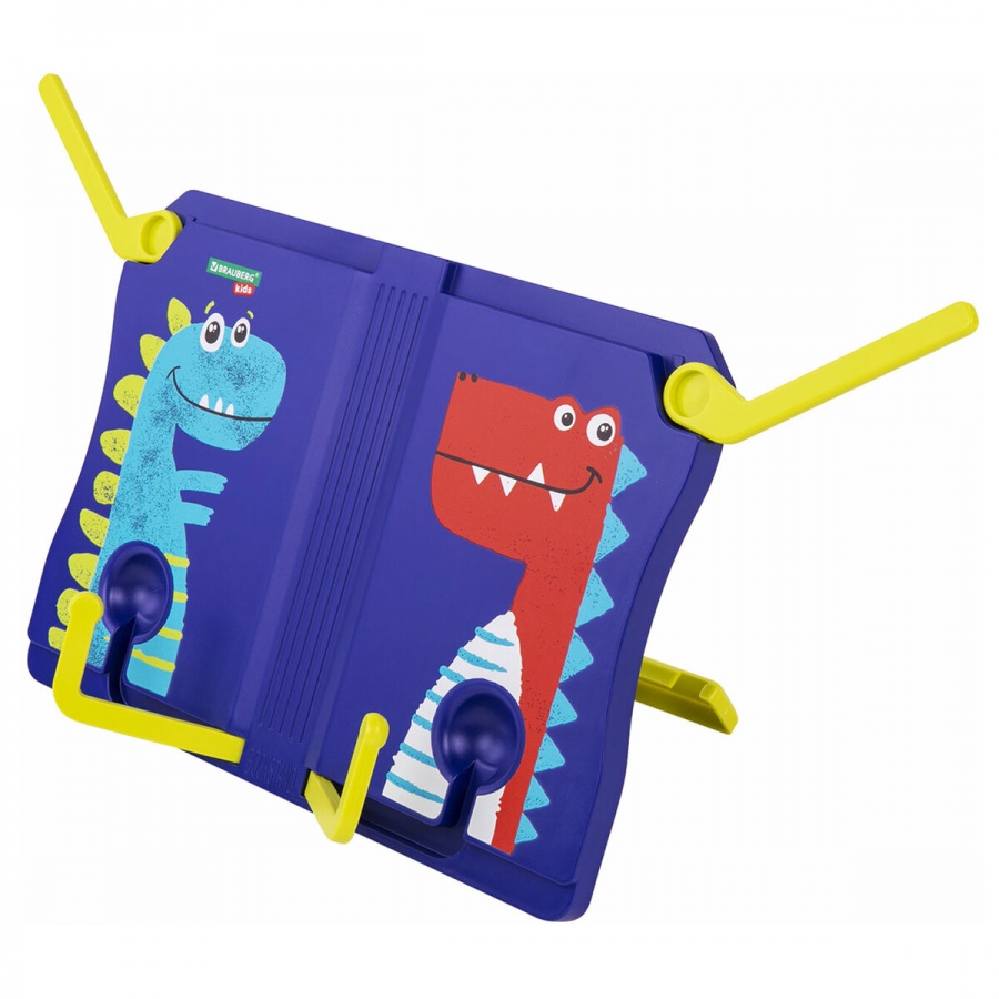 Подставка для книг Brauberg Kids Dinosaurs, регулируемый угол наклона, ABS-пластик (238060)