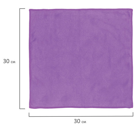 Салфетка для стекол и зеркал Офисмаг, плотная микрофибра (30х30см), фиолетовая (601260)