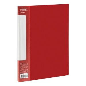 Папка с зажимом Стамм "Стандарт" (А4, 17мм, 700мкм, пластик) красная (ММ-30643)