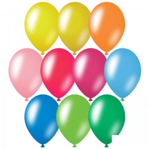 Воздушные шары MESHU, 50шт., 12" (30см), металлик, 10 цветов (MS_31623)