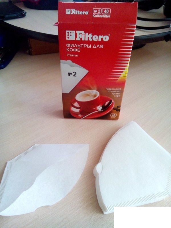 Фильтры бумажные для кофеварок капельного типа Filtero №2/40, 40шт., белый (№2/40), 20 уп.
