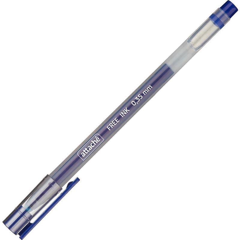 Ручка гелевая Attache Free ink (0.35мм, синий), 12шт.