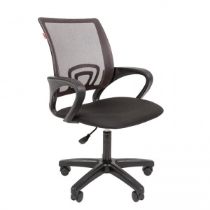 Кресло офисное Easy Chair 304 LT, ткань/сетка черно-серая, пластик черный