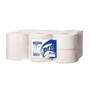 Бумага туалетная для диспенсера 1-слойная Protissue, белая, 200м, 12 рул/уп (С190)
