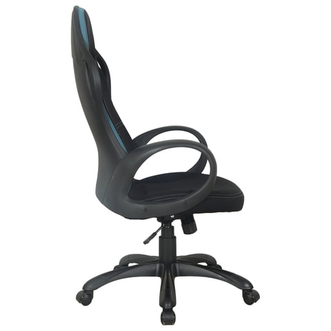 Кресло руководителя Brabix Force EX-516, ткань черная/вставки синие, пластик черный (531572)
