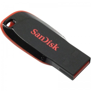 Флэш-диск USB 32Gb SanDisk Cruzer Blade, черный и красный (SDCZ50-032G-B35)