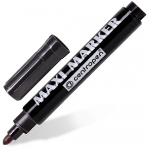 Маркер перманентный (нестираемый) Centropen Maxi 8936 (2-4мм, круглый наконечник, черный) (8936/1Ч)