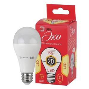 Лампа светодиодная Эра LED (20Вт, Е27, грушевидная) теплый белый, 4шт. (Б0050687)