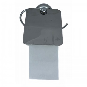 Держатель для туалетной бумаги рулонной, металл с крышкой